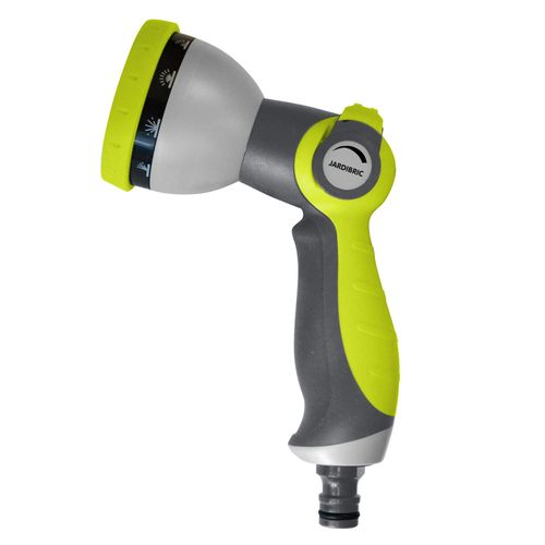 Pistolet d'arrosage Jardibric en plastique gainé 10 jets avec gâchette 3 en 1 Gamme Ergonomique