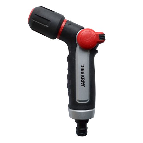 Pistolet de Lavage Jardibric Métal Gainé Jet Rotatif Réglable