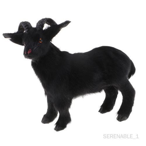 Simulation Chèvre Mouton Figurines Animal En Peluche Décor De 17 Cm