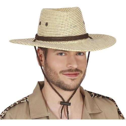 Chapeau De Cowboy Ou D'explorateur En Tissu Marron