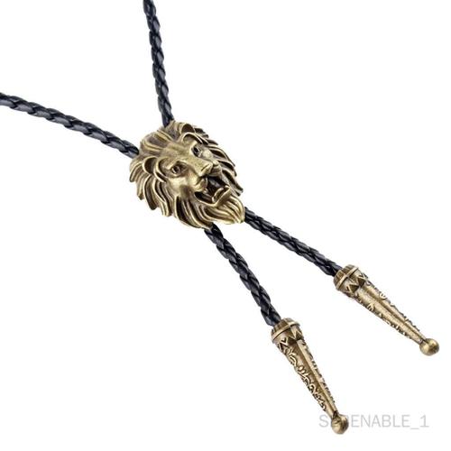 Cravate En Pu Rétro Style Western Cowboy Bolo Tie Indienss Autochtone (Tête ) - Bronze 2