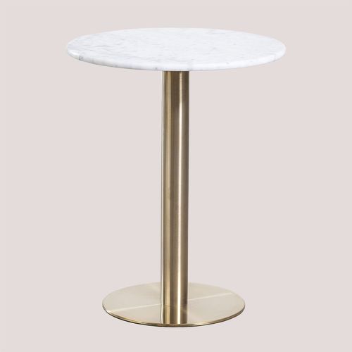 Table De Bar Ronde En Marbre Chack Métallisé Champagne Ø60 Cm