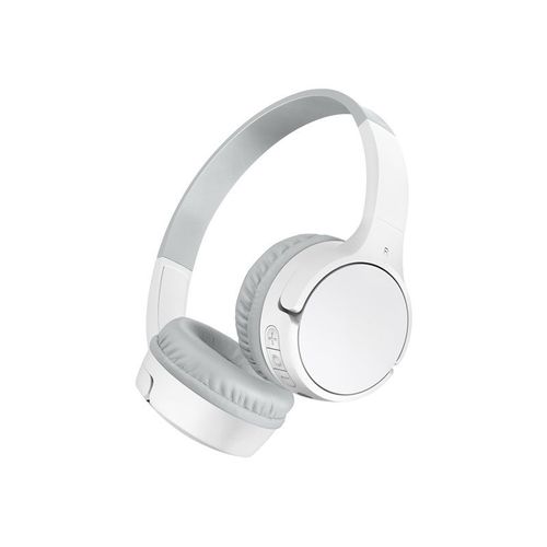 Belkin SoundForm Mini - Écouteurs avec micro - sur-oreille - Bluetooth - sans fil, filaire - jack 3,5mm - blanc