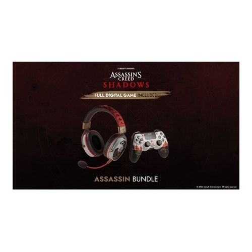 Lexip - Assassin Bundle - micro-casque - circum-aural - fréquence/Bluetooth radio de 2,4 GHz - filaire, sans fil - jack 3,5mm - blanc, noir, or, rouge - avec Ubisoft controller and Assassin's...