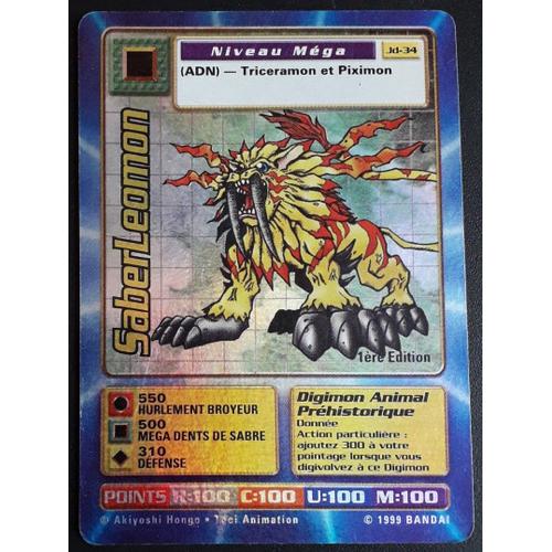 Carte Digimon Saberleomon Jd-34 [Holo Reverse - Premiere Edition] Niveau Méga (Fr)