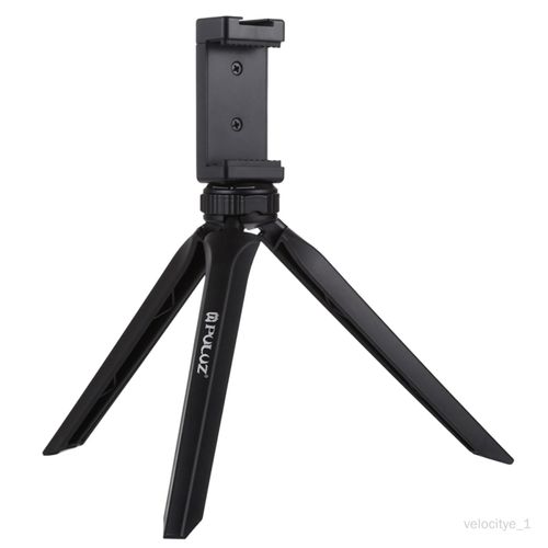 Mini trépied de voyage, caméra détachable trépied support support de pince de téléphone Mobile avec 1/4 ''trou d'extensions Noir