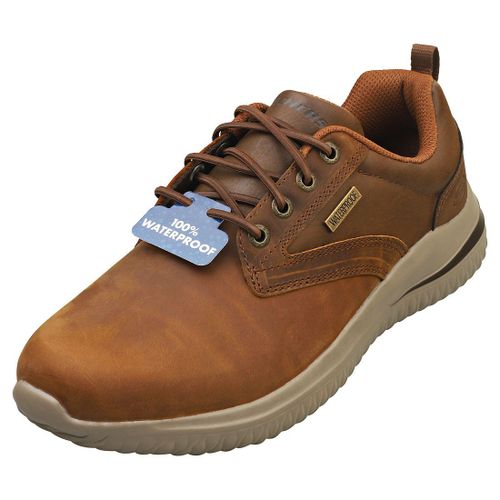 Skechers Delson 3.0 Glavine - Baskets De Cuir Marron Foncé Pour Homme - 47 1/2