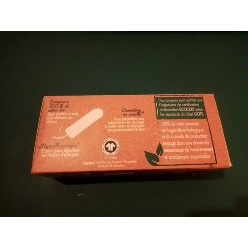 Lot De 2 Boites De Tampons Hygiéniques Nett En Coton Bio Flux Super (2* 16 Pcs) 