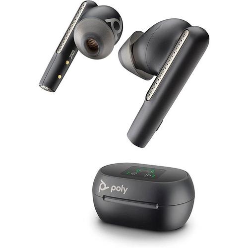 Poly Voyager Free 60+ - Écouteurs sans fil avec micro - intra-auriculaire - Bluetooth - Suppresseur de bruit actif - noir de charbon