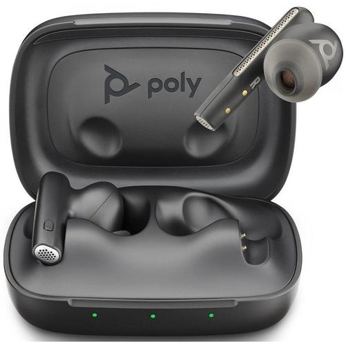 Poly Voyager Free 60 - Écouteurs sans fil avec micro - intra-auriculaire - Bluetooth - Suppresseur de bruit actif - noir de charbon