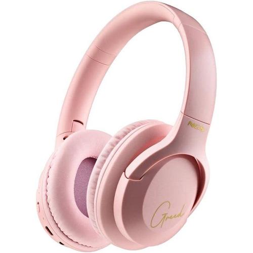 NGS Artica Greed - Écouteurs avec micro - circum-aural - Bluetooth - sans fil, filaire - jack 3,5mm - rose