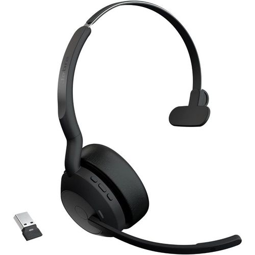 Jabra Evolve2 55 UC Mono - Micro-casque - sur-oreille - Bluetooth - sans fil - Suppresseur de bruit actif - USB-A - noir - certifié Zoom, Certifié pour Microsoft Teams, Cisco Webex Certified...