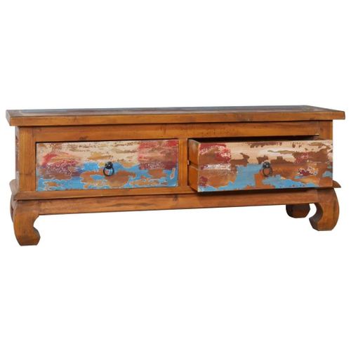 Meuble Tv 110x35x40 Cm Bois De Teck Recyclé