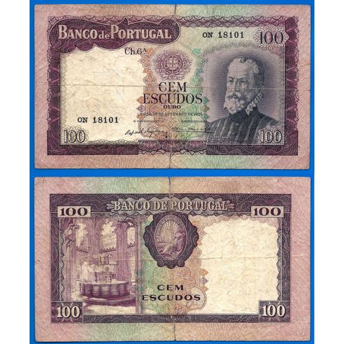 Portugal 100 Escudos 1961 Billet Escudo Pedro Nunes