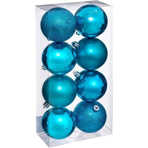 Boules de Noël bleu turquoise x8