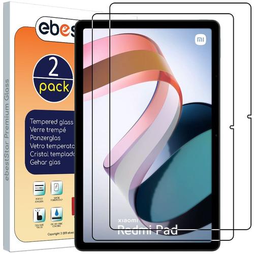 Ebeststar - {Pack X2} Verre Trempé Xiaomi Redmi Pad Film Protection Ecran Anti-Rayure, Pose Sans Bulles [Dimensions Precises Tablette : 250.5 X 158.1 X 7.1 Mm, Écran 10.6'']