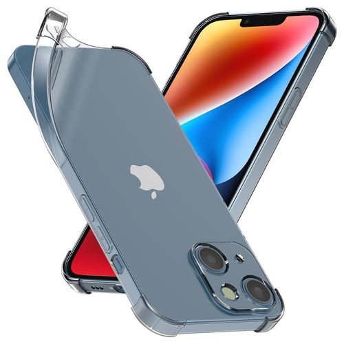 Ebeststar - Coque Iphone 14 Plus Etui Silicone Slim Coins Rebords Renforcés, Antichoc, Transparent [Dimensions Precises Smartphone : 160.8 X 78.1 X 7.8 Mm, Écran 6.7'']