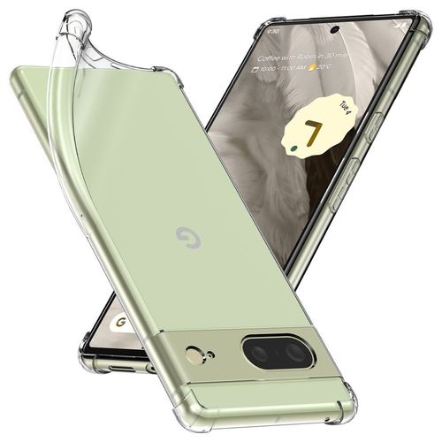 Ebeststar - Coque Google Pixel 7 Etui Silicone Slim Coins Rebords Renforcés, Antichoc, Transparent [Dimensions Precises Smartphone : 155.6 X 73.2 X 8.7 Mm, Écran 6.3'']