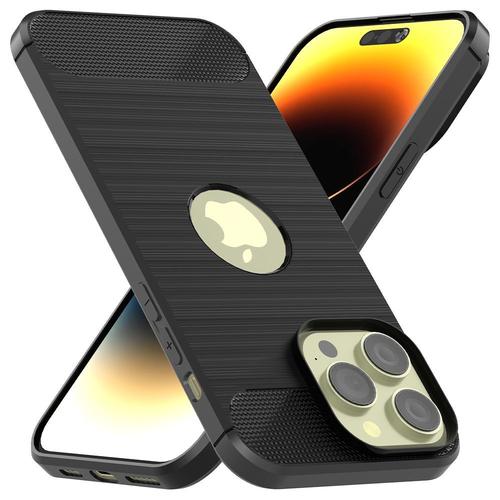 Ebeststar - Coque Iphone 14 Pro Housse Motif Fibre Carbone Premium, Noir [Dimensions Precises Smartphone : 147.5 X 71.5 X 7.9 Mm, Écran 6.1'']