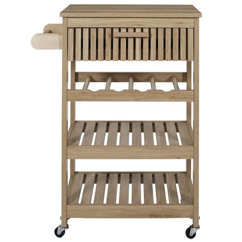 Desserte De Cuisine 3 Plateaux Et 1 Tiroir Saulk En Bois - Marron