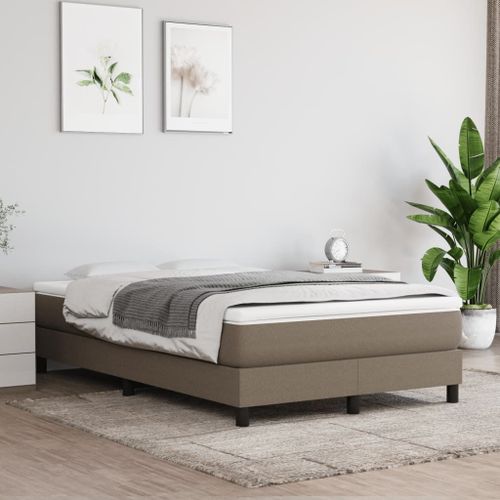 Vidaxl Lit À Sommier Tapissier Avec Matelas Taupe 120x200 Cm Tissu