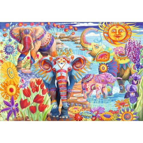 Elephants In The Garden - Puzzle 1000 Pièces