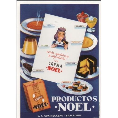 Carte Postale Publicitaire Crema Noel Productos Noel