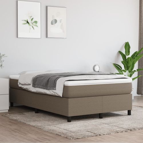 Vidaxl Lit À Sommier Tapissier Avec Matelas Taupe 120x200 Cm Tissu
