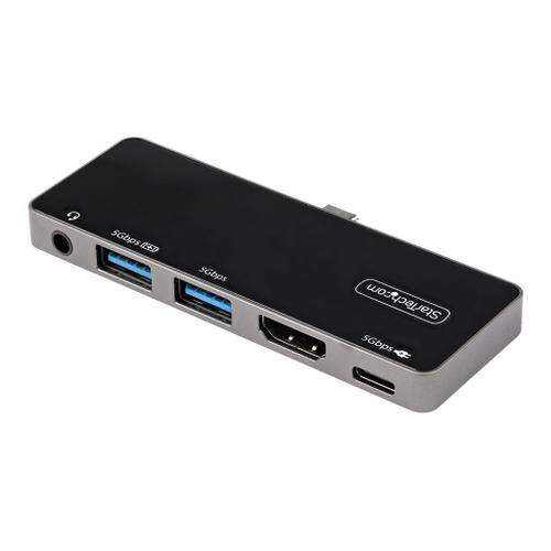StarTech.com Adaptateur Multiport USB-C - USB-C vers 4K 60Hz HDMI 2.0 - Power Delivery Passthrough 100W - Hub USB 3.0 3 Ports - Audio - Mini Dock USB-C - Travel Dock USB Type-C (DKT30ICHPD) -...