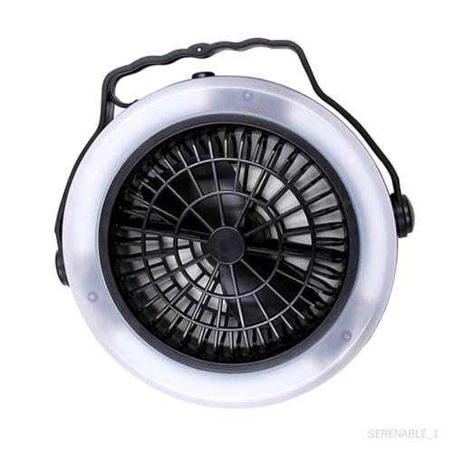 Ventilateur de Tente Portable avec Lanterne de Camping Légère,  Refroidisseur de Refroidissement pour Camping-car avec Crochet