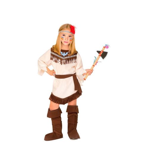 Costume Indien Beige À Franges Pour Fille