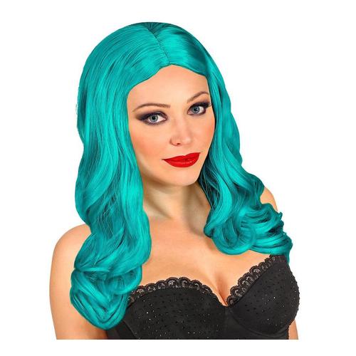 Perruque Roxy Turquoise Ondulée En Boîte