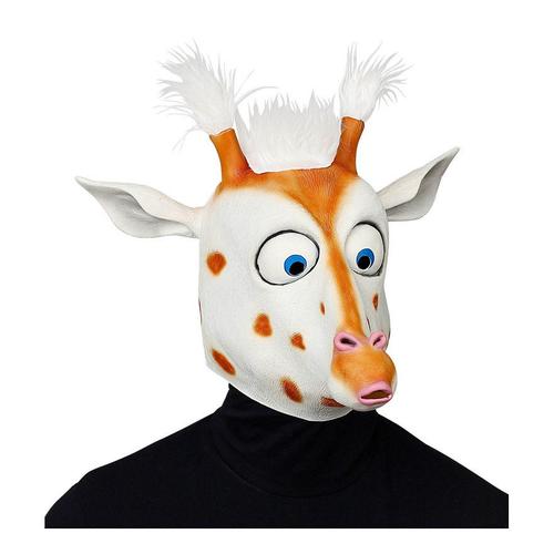 Masque De Tête De Girafe De Dessin Animé Avec Des Cheveux