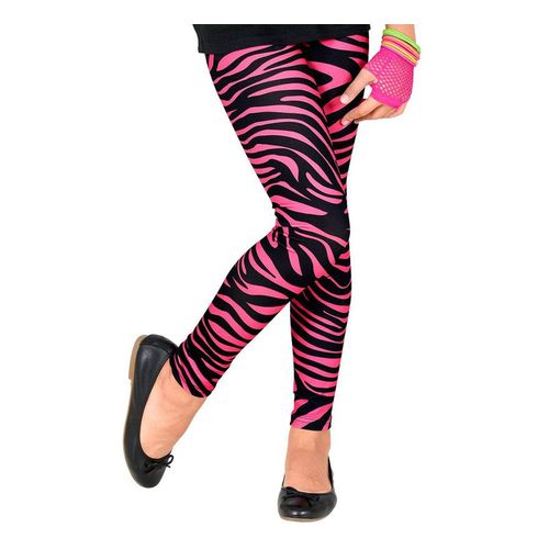 Legging Enfant Années 80 Rose Fluo Imprimé Animal