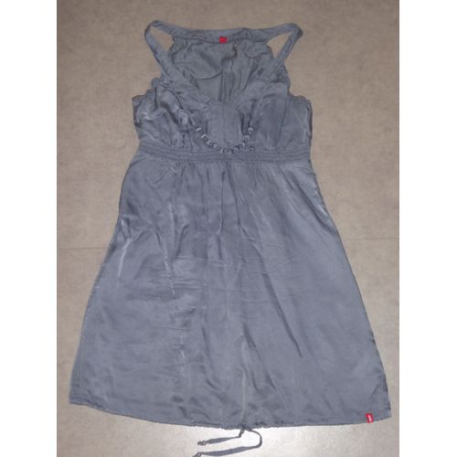 Robe Boule En Soie Gris Bleuté Fantaisie Edc By Esprit - 38 (= 40 Français)