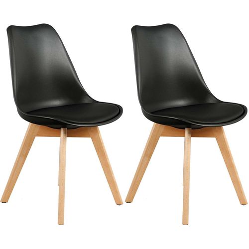 Chaise Scandinave Avec Assise Rembourrée (Lot De 2)