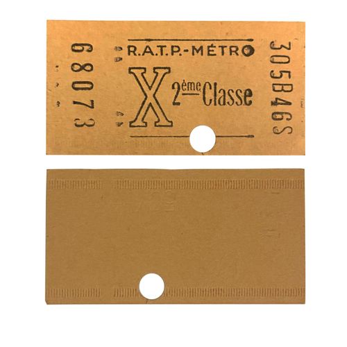Ancien Ticket Métro Paris Ratp X 1962 Poinçonné.