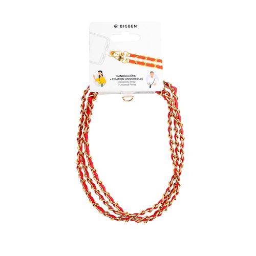 BIGBEN CONNECTED BBANDCHAINR - Bandoulière chaine gold + rouge