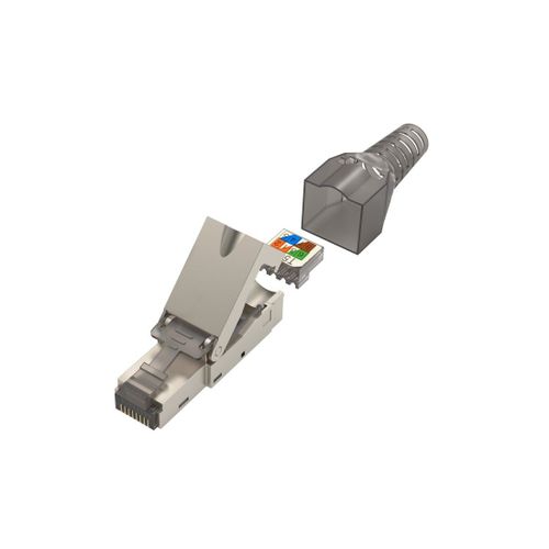 Fiche réseau, CAT-6a, 10 Gbit/s, blindée, montage sans outil