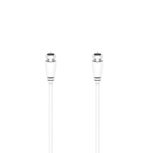Câble de raccord. SAT, f. mâle F - f. mâle F, 10 m, 75 dB, blanc