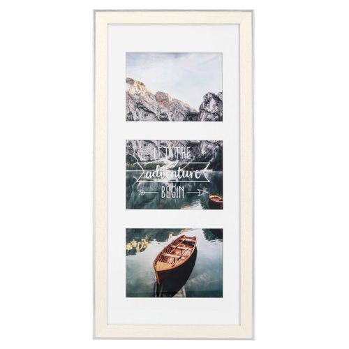 Pêle-mêle photos plastique "Sierra", blanc, 25 x 55 cm (3 photos)