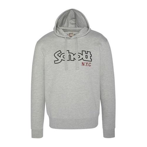 Sweat À Capuche Gris Homme Schott Vintage