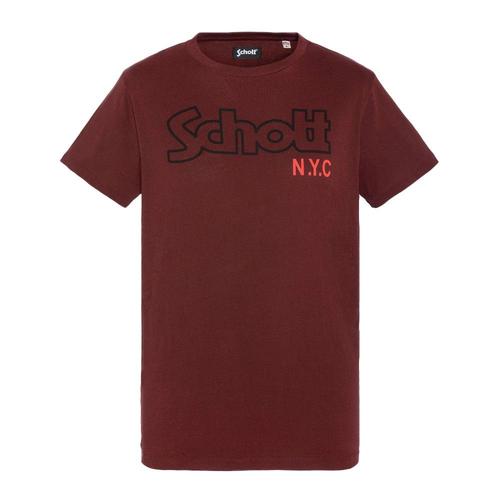 T-Shirt Bordeaux Homme Schott Vintage