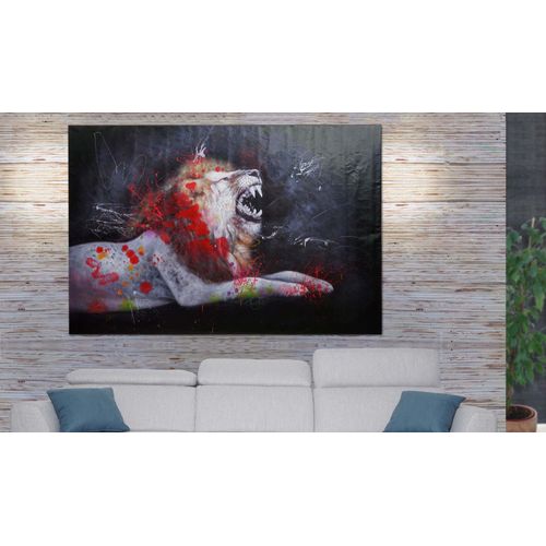 Peinture À L'huile Lion Hwc-H25, Peinture Sur Toile Xl, Peinte À La Main   120x80cm