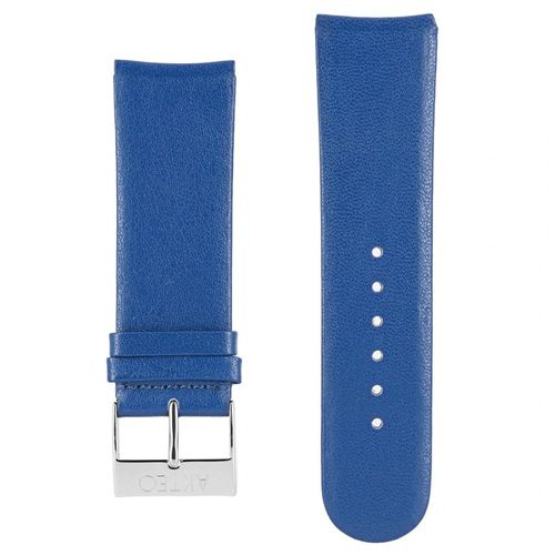 Bracelet Plat Pour Montre Akteo 25 Mm Cuir Bleu