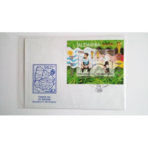 Uruguay 2003 Enveloppe 1er Jour Avec 2 Timbres Coupe Du Monde De Football En Allemagne