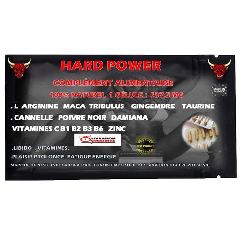 Hard Power, Formule Ultra Complète, Complément Alimentaire 14 Plantes, Acides Aminés, Vitamines 100 % Naturel, Brevet Francais, 30 Gélules, Tonifiant Sexuel, Virilité, Sexe,Aphrodisiaque Hommes