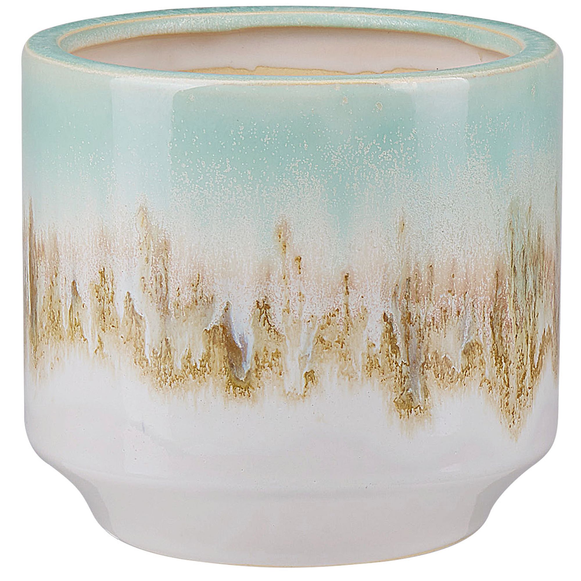 Grès Vase à fleurs 15 cm Multicolore Blanc CYME