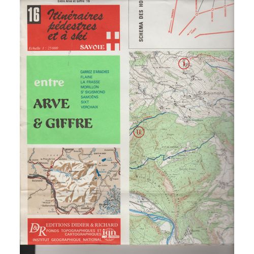 Carte Ign Didier Richard Entre Arve Et Giffre N°16 1:25 000