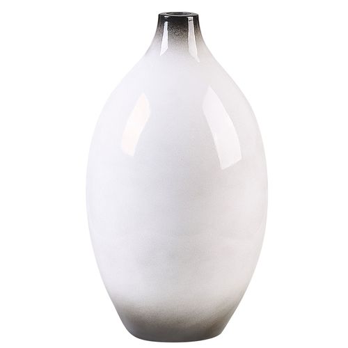 Terre cuite Vase décoratif 36 cm Blanc Noir BAEZA